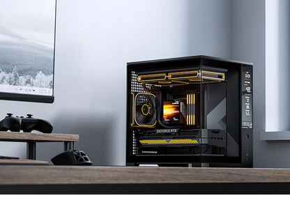 Jonsbo D34 MATX SeaviewRoom Chassis Support 280 Cold Row ATX Power Supply Type-C Digital Monitoring Screen Mini-ITX Desktop Case