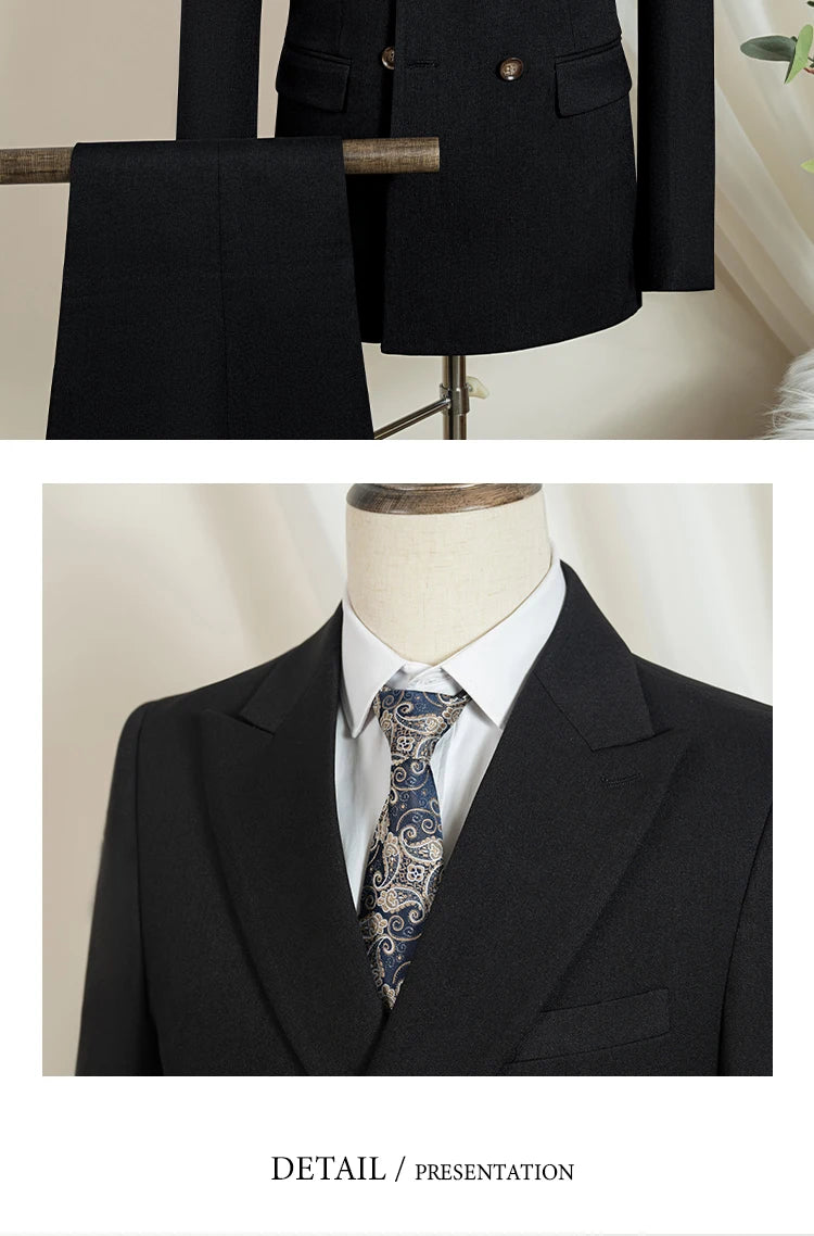 ST Cassy Elegant Man Suit 2 piece set Modern Wedding Party outfit Suits for Men Stylish Business office suit banquet attire