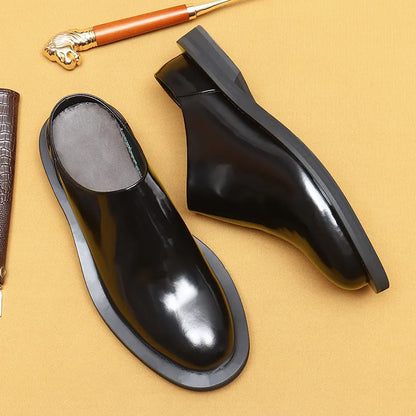 Luxury Men's Slippers Genuine Leather Loafers Men Moccasins Casual Non-slip Man Shoes Italian Summer Fashion Half Shoes for Men
