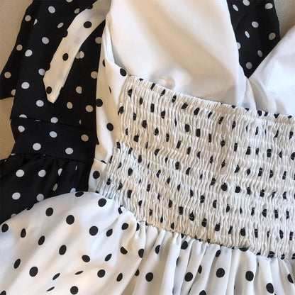 Backless Sexy Halter Beach Babydoll Crop Tops Women Polka Dots V Neck Sleeveless T Shirt Ruffles Basic Tees Not-Padded Pad
