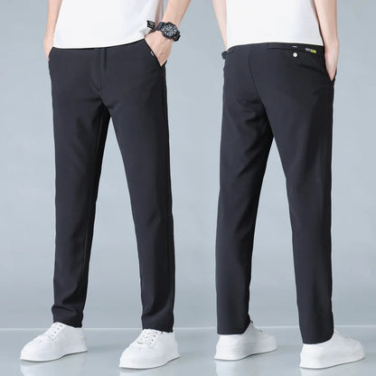 2025 Spring Summer Ultra-thin Men's Casual Pants Slim Straight Leg Elastic Waist Sports Jogging Trousers Fashion Men Golf Pants