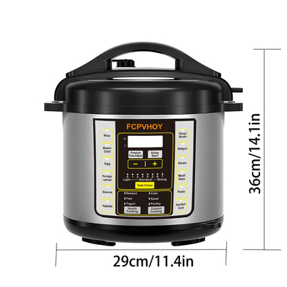 Electric Pressure Cooker 6 Qt 9-in-1 Instant Multi Cooker with Safer Venting Design Stainless Steel 304 Liner for Rice S