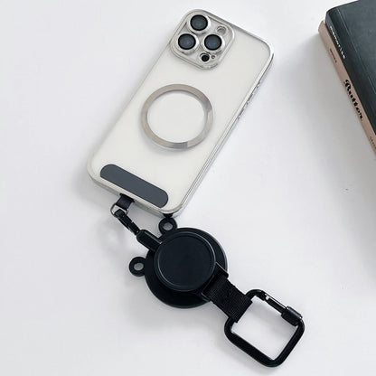 For Magsafe Magnetic Universal Mobile Phone Holder Backpack Clip Carabiner Retractable Steel Wire Rope Outdoor Anti-lost Stand