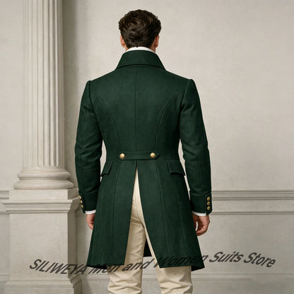 Classic Green Men's Suits Set Double-Breasted Tailored Jacket+Vest+Pants Three Pieces Elegant Formal Wedding Groom Tuxedos