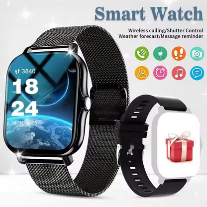 2026 New Smart Watch Bluetooth Call Fitness Tracker Heart Rate Sleep Record Outdoor Sport Watch for Android/IOS Men Women HW12