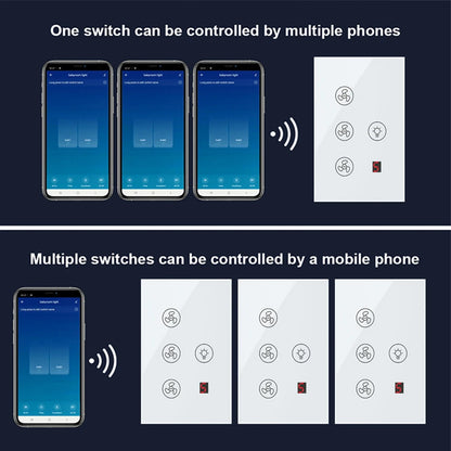 tuya Zigbee Smart fan switch Network connection APP remote control Alexa and Google Assistant AC110V 220V voice control