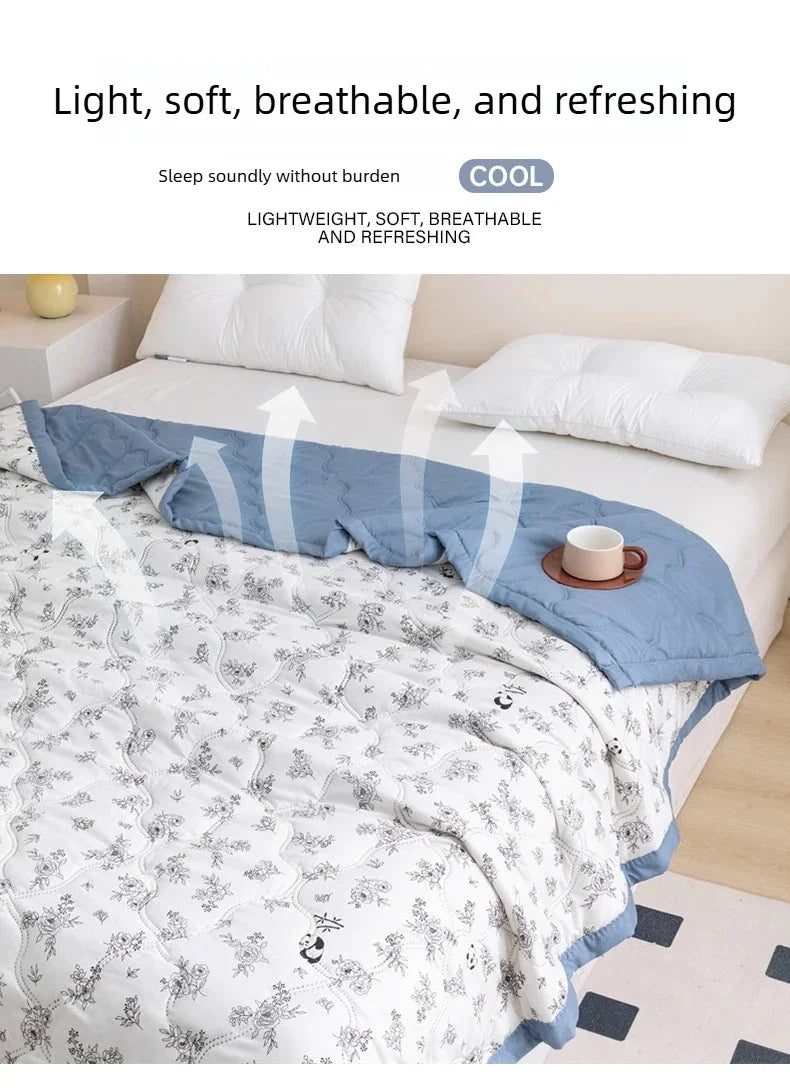 Washed cotton summer quilt skin-friendly grinding summer cool quilt printing student dormitory air conditioner quilt edredones colchas para niñas