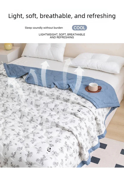 Washed cotton summer quilt skin-friendly grinding summer cool quilt printing student dormitory air conditioner quilt edredones colchas para niñas