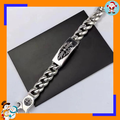 Bracelet Punk Cross Full Flower Domineering Old Sword Hip Hop Rock Fashion Thick Bracelet Men's