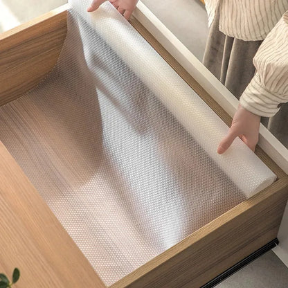 1 Roll For Kitchen Cabinets EVA Waterproof Fridge Pad Cupboard Mat Easy Placemats Non-Adhesive Drawer Liner