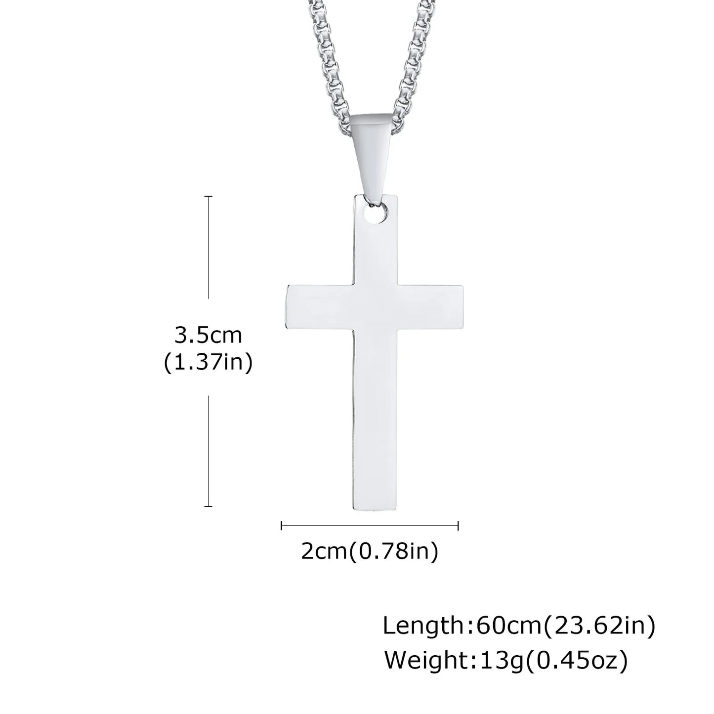 Stylish Men's Stainless Steel Cross Necklace,Punk Hip Hop Cross Pendant Necklace,Birthday Party Jewelry Gift for Him Dad Son
