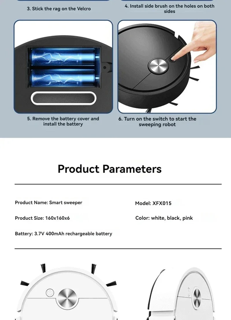 Xiaomi Model Sweeping Robot Automatic Home Mini Cleaning Machine USB Charging Smart Sweep Mop 5-In-1 Vacuum Cleaner New 2026