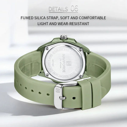 NAVIFORCE NF7107 Watch for Women Silicone Strap Classic Fashion 5ATM Waterproof Ladies Elegant Watch