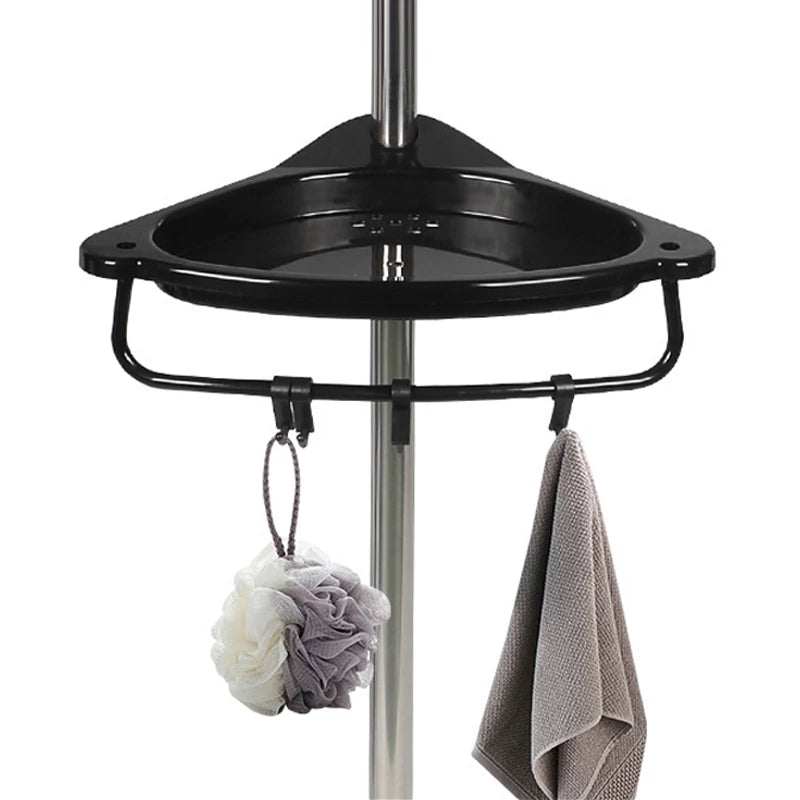 Adjustable Telescopic Shower Rack Stainless Steel Floor-to-Ceiling Bathroom Storage Rack, Rustproof & Space-Saving Organizer