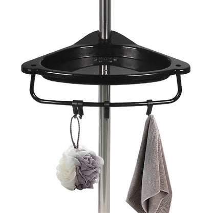 Adjustable Telescopic Shower Rack Stainless Steel Floor-to-Ceiling Bathroom Storage Rack, Rustproof & Space-Saving Organizer