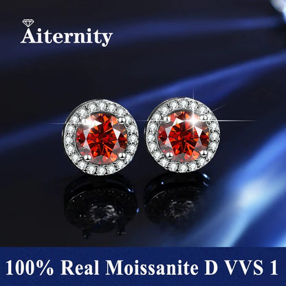 HOT Moissanite S925 Sterling Silver Stud Earrings For Women And Men With 2 Certificates Pass Diamond Test Pen Fine Jewelry