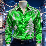 Men's Christmas Tree & Snowflake Shirt — view 8