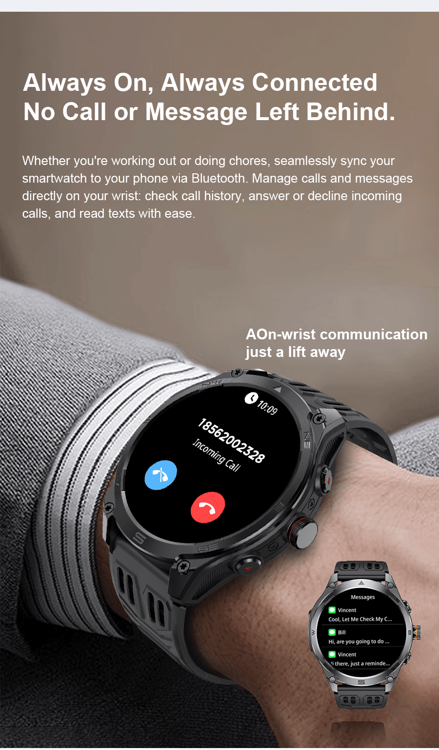 2026 Hot Sales Outdoor Durable GPS Sports Smart Watch Built-in GPS 1000mAh Battery 10ATM Waterproof 1.75" AOD Men Military Watch