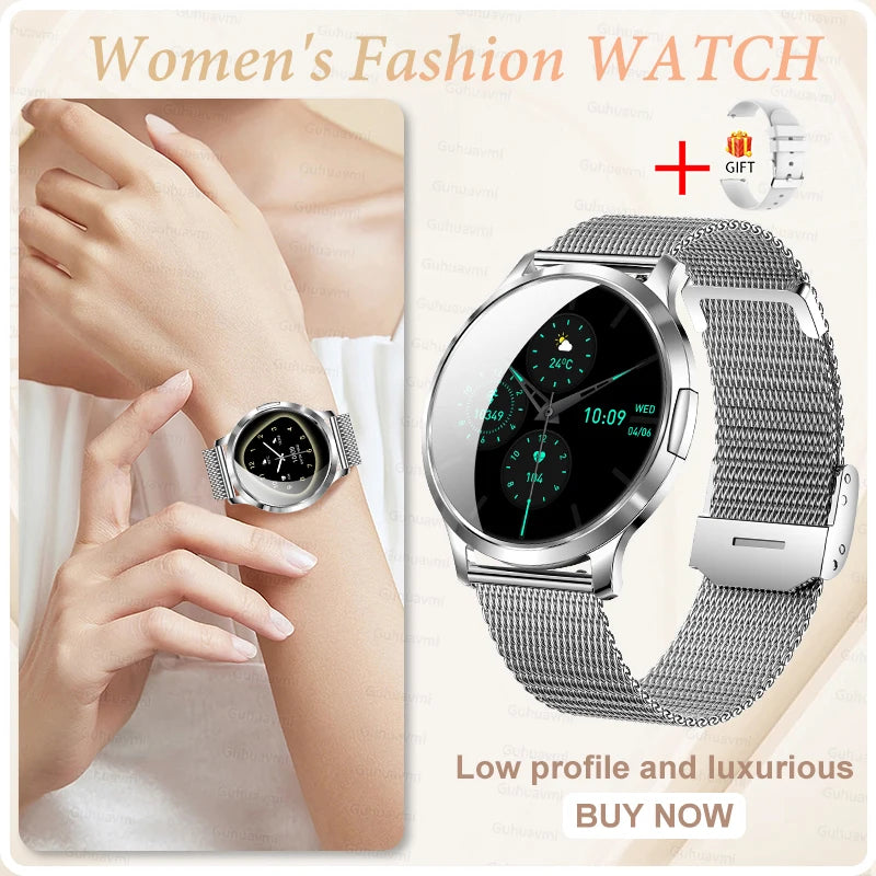2026New Ultra-thin Women Smart Watch HD AMOLED Full Touch Screen Bluetooth Call Blood Pressure IP68 Waterproof NFC 7.3mm bracele
