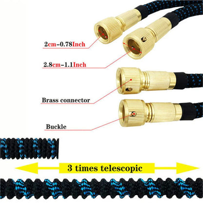 High Pressure Garden Water Hose Expandable Magic Flexible 2.5-30 Meters Sesame Granules Pipe Garden Farm Irrigation Car Wash Gun