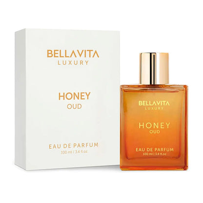 BellaVita Luxury Honey Oud EDP 3.4oz / 100ml Warm Sweet Amber Vanilla Long Lasting Unisex Perfume Ideal Holiday Gift