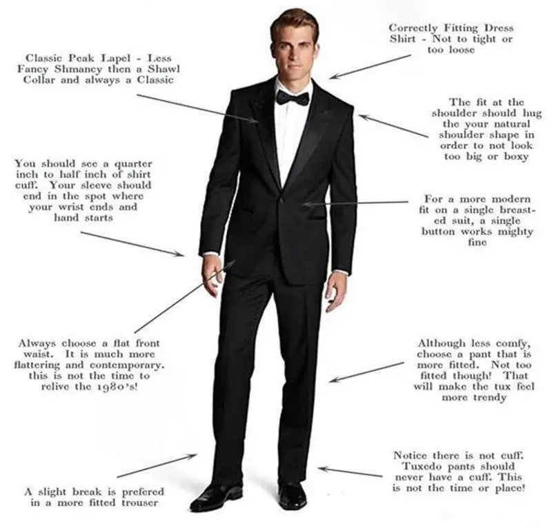 Elegant Men's Wedding Tuxedo Slim Blazer Pants Vest Three-piece Suit XS-5XL Custom Youth Suit 2025 New Style Suit