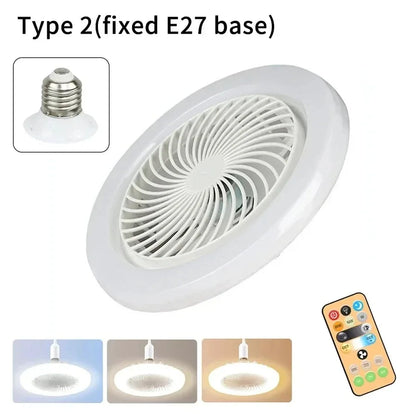 Smart 3 In 1 Ceiling Fan With Remote Control Lighting E27 Conversion Base 85-265v Lighting Base Suitable for Bedroom and Living