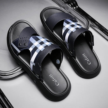 Sandals Men's 2025 New Summer Casual Beach Shoes Indoor and Outdoor Wear Two-Wear Lightweight One-Line Sandals
