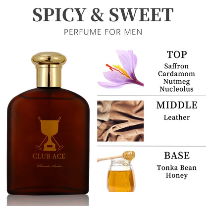 3.4 Oz Men'S Cologne Perfume, Long-Lasting Fragrance, Car Air Freshener, Contains Saffron, Cinnamon, Nutmeg And Walnut Spices, S