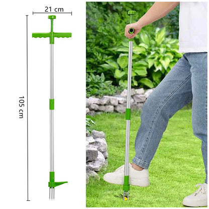 105cm Long Handle Weed Remover Portable Garden Lawn Grass Plant Flower Root Remover Outdoor Yard Aluminum Stand Up Weed Puller