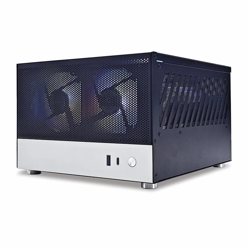METALFISH T20 Mini ITX White Case 9L Compact PC Chassis Support Flex PSU/240mm GPU/100mm Cooler/180 Liquid Cooler