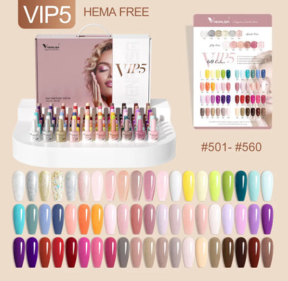 Venalisa Color Gel Nail Polish VIP Kit Full Cover Enamel For Nail Manicure Glitter Sparkle UV Gel Soak Off Nail Gel Polish 7.5ml