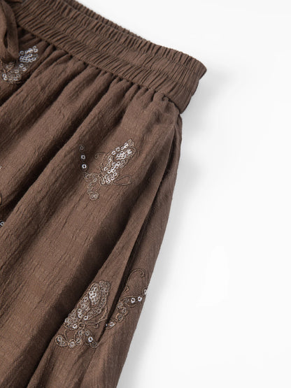 FSLE【Premium Series】Fashionable Embroidered Sleeveless Top and Tulip Skirt Elastic Waist Retro Women 2026 Summer New Arrival Set