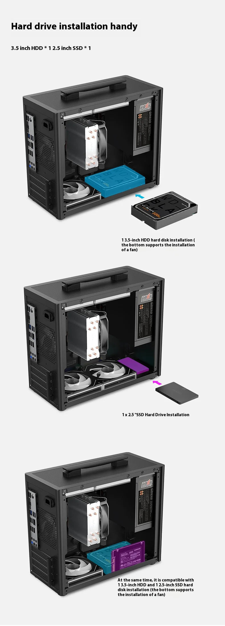 Question M5 PC case M-ATX Portable Computer Case ITX Motherboard ATX/SFX Power Supply Support U3 Desktop MINI Small Chassis