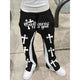Men's Cross-Print Flared Sweatpants — view 5