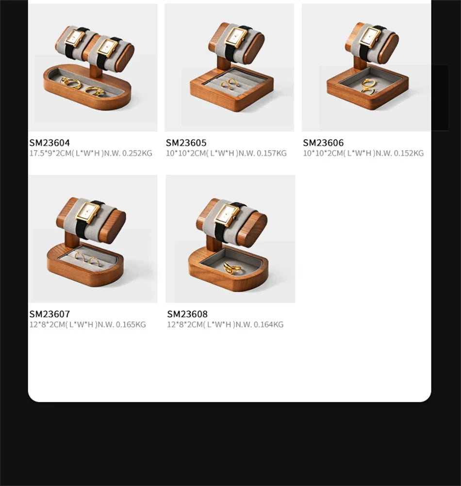 MISHITU T-shaped Watch Stand Wooden Jewelry Watch Display Stand Watch Storage Holder Bracelet Jewelry Display Watch Storage Rack