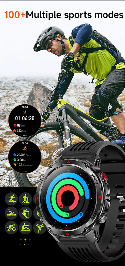 HT37 T-Rex 3 Pro Military GPS Smart Watch Waterproof Dual-band GNSS Compass Altimeter Swim 170 Sports Mode Watch with Flashlight