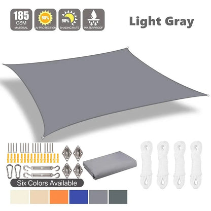 2x3/3x4/4x5/5x6M Sun Shade Sail Waterproof Outdoor Square Rectangle Garden Patio UV Block Party Canopy Pool Camp Awning Shelter
