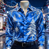 Men's Christmas Tree & Snowflake Shirt — view 13