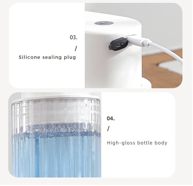 Kitchen 300ml Automatic Liquid Soap Dispenser USB Rechargeable Touchless Hand High Capacity Detergent Bathroom Dispenser