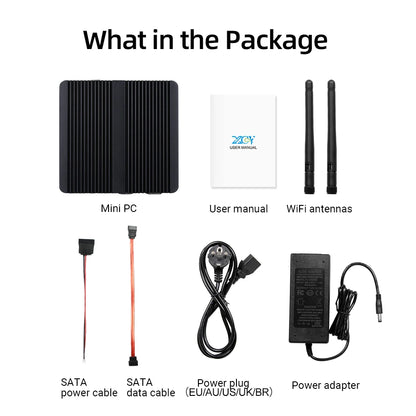 XCY Fanless Mini PC Intel Celeron J6412 N5105 2x GbE LAN 2x RS232 HDMI VGA WiFi 4G LTE Windows 10 Linux Industrial Computer