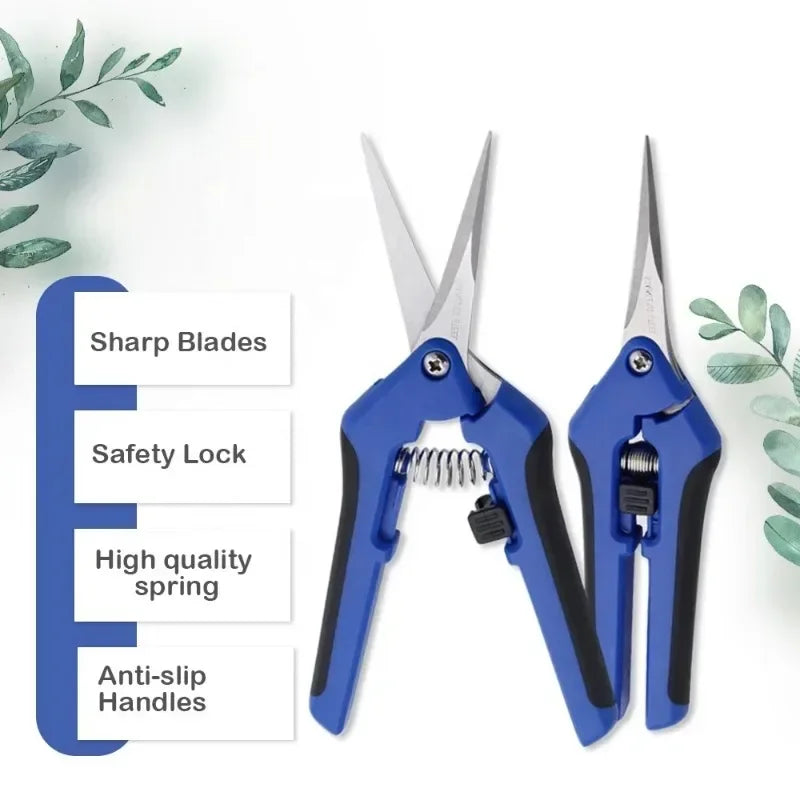 Stainless Steel Pruning Shears Handheld Garden Scissors Practical Trimming Tool for Branches Flowers and Household Plant Care