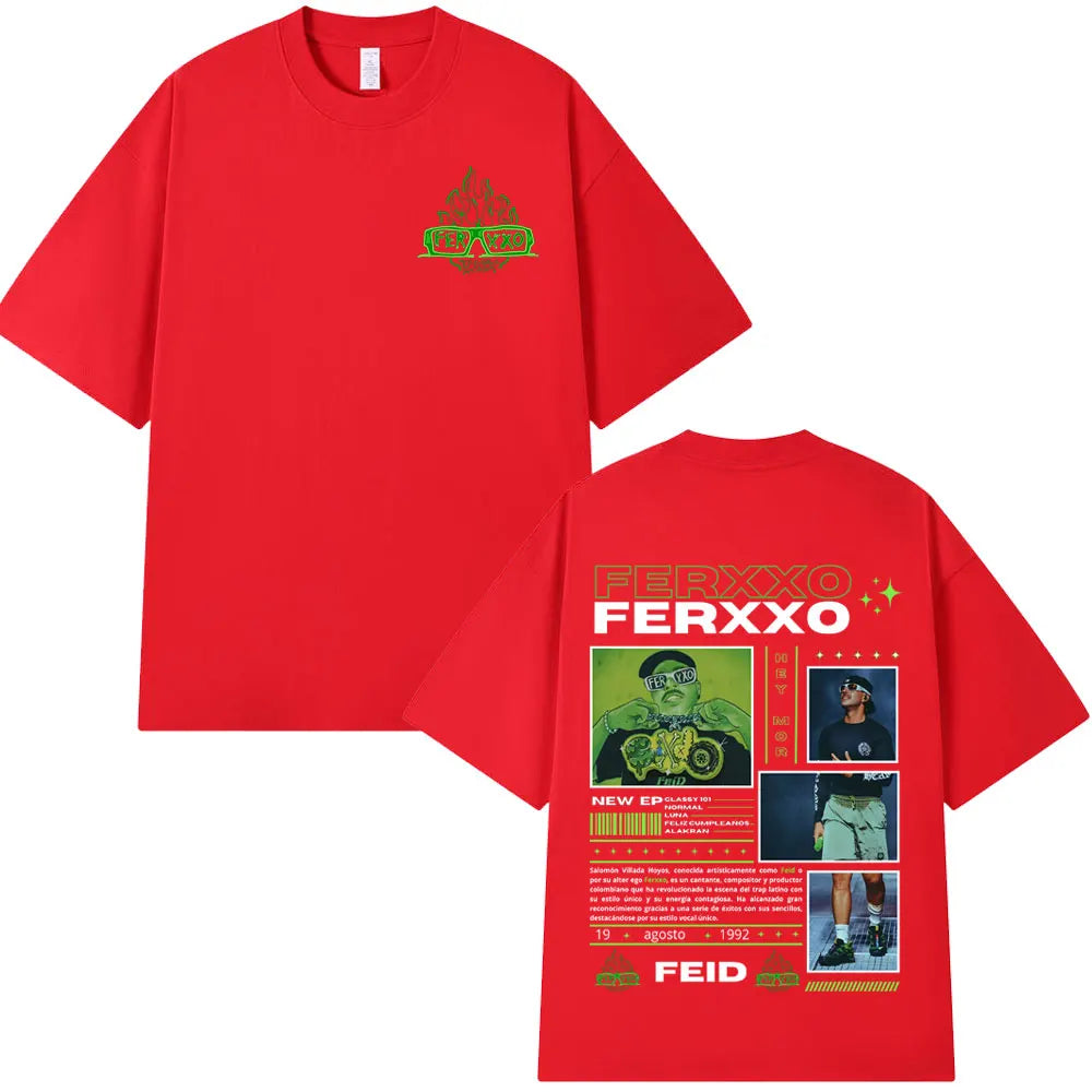 Rapper Feid Ferxxo T-shirt Mens Women Clothing Fashion Hip Hop T-shirts Cotton Casual Comfort Short Sleeve Tee Shirt Streetwear