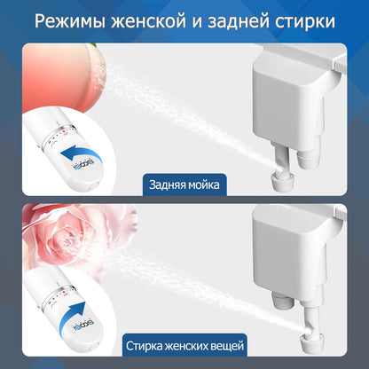 SOOSI Toilet Seat Bidet Attachment Ultra-Slim Double Nozzle Adjustable Water Pressure Non-Electric Ass Sprayer