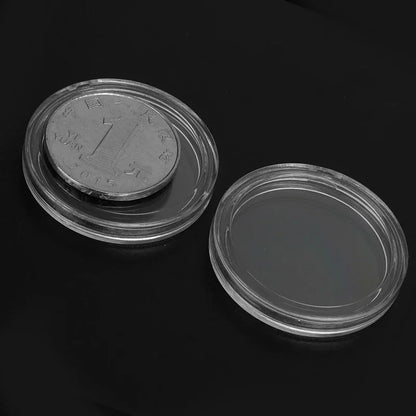 100Pcs 16-40mm Transparent Round Coin Storage Box Capsules Collection Coin Holder Containers Coin Capsule Case Supplies Gifts