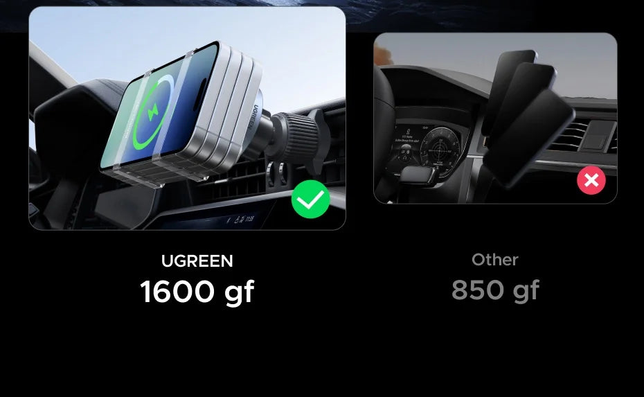 UGREEN Qi2.2 25W 15W Magnetic Car Phone Holder Wireless Charger Stand For iPhone 17 16 Pro Max Charging for Magsafe Car Charger