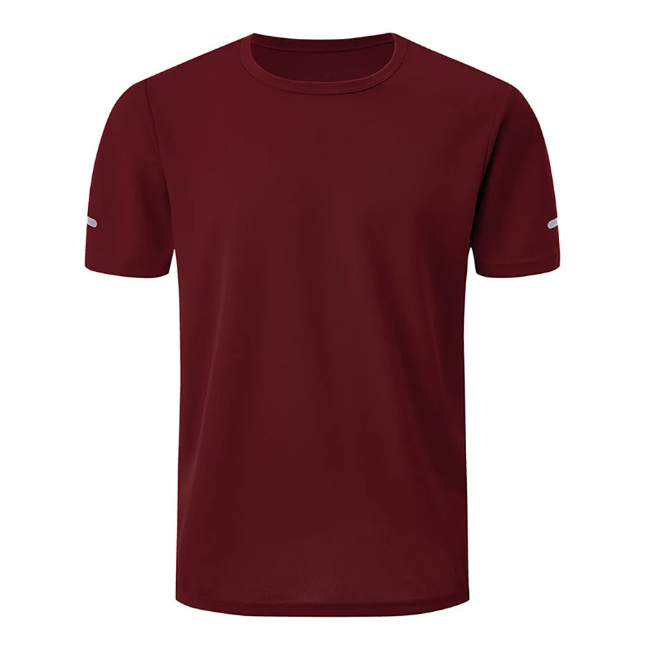 2/4/6Piece Four Seasons Men's Solid Color Round Neck Short Sleeve Top With Printed Cuffs Youth Sports And Leisure T-shirt trendy