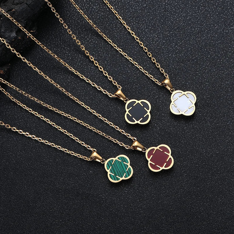 Stylish Men Petal Charms Necklace,Waterproof Stainless Steel Luck Leaf Pendant,Birthday Anniversary Father Gift for Him