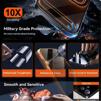 5Pcs Oleophobic Coating Dust Free Easy Installation Screen Protector For iPhone 16 15 14 11 12 13 17 Pro Max XR X XS 15 16 Plus