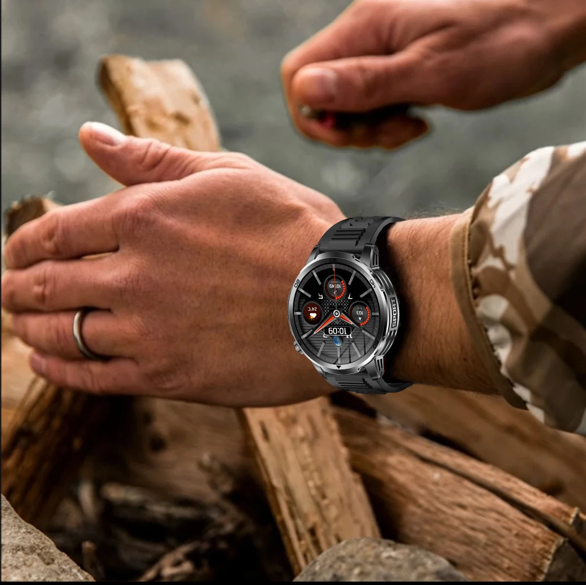 2026 New  Outdoor Smart Watch 1.85inch AMOLED 1000mAh Large Battery 5ATM Waterproof Voice Call Sports Men Fitness Bracelet